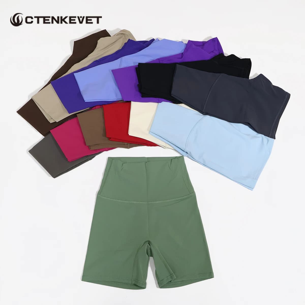Pantaloncini Sportivi Ultra Morbidi a Vita Alta ad Asciugatura Rapida per Donne, Leggings Tinta Unita Ideali per Ciclismo, Allenamento, Jogging, Yoga, Palestra