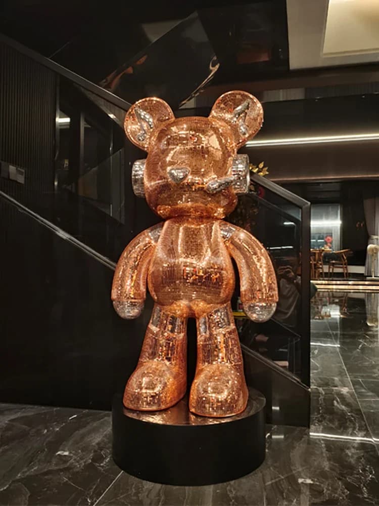 Home Decorations 81CM Bear Sculpture Bluetooth Speaker Bear Statue Artistic ornament Living room Large floor decorations House opening gifts