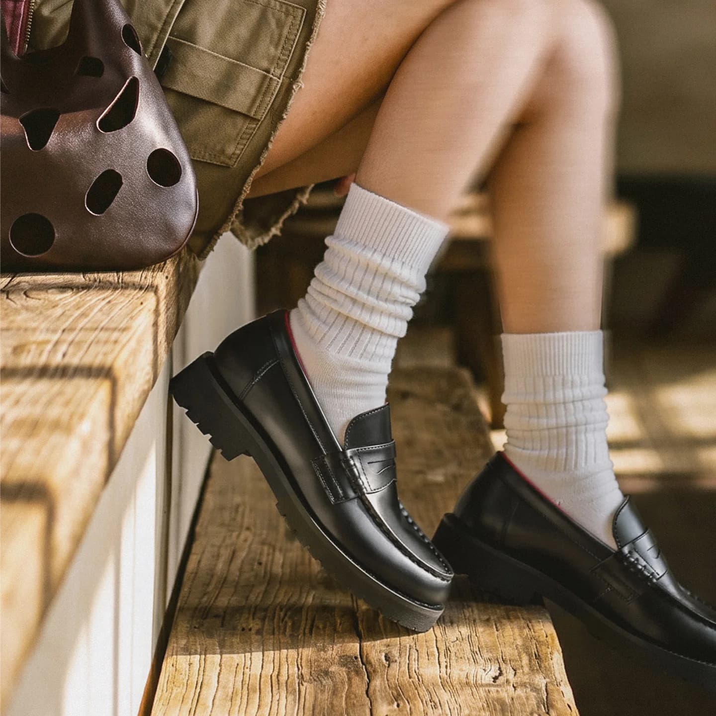 Maden Mocassini Slip-On da Donna in Pelle con Punta Tonda, Stile Old Money Britannico, Scarpe Eleganti Classiche per Ufficio e Lavoro Estivo
