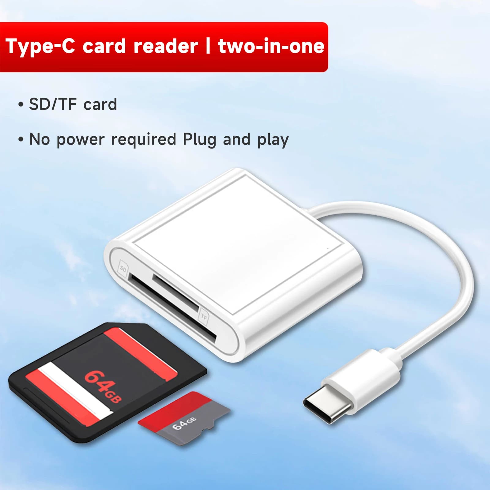 Lettore di Schede OTG 2 in 1 Tipo C USB Flash Drive per Schede SD TF per Tablet Tipo C per Schede di Memoria Smart