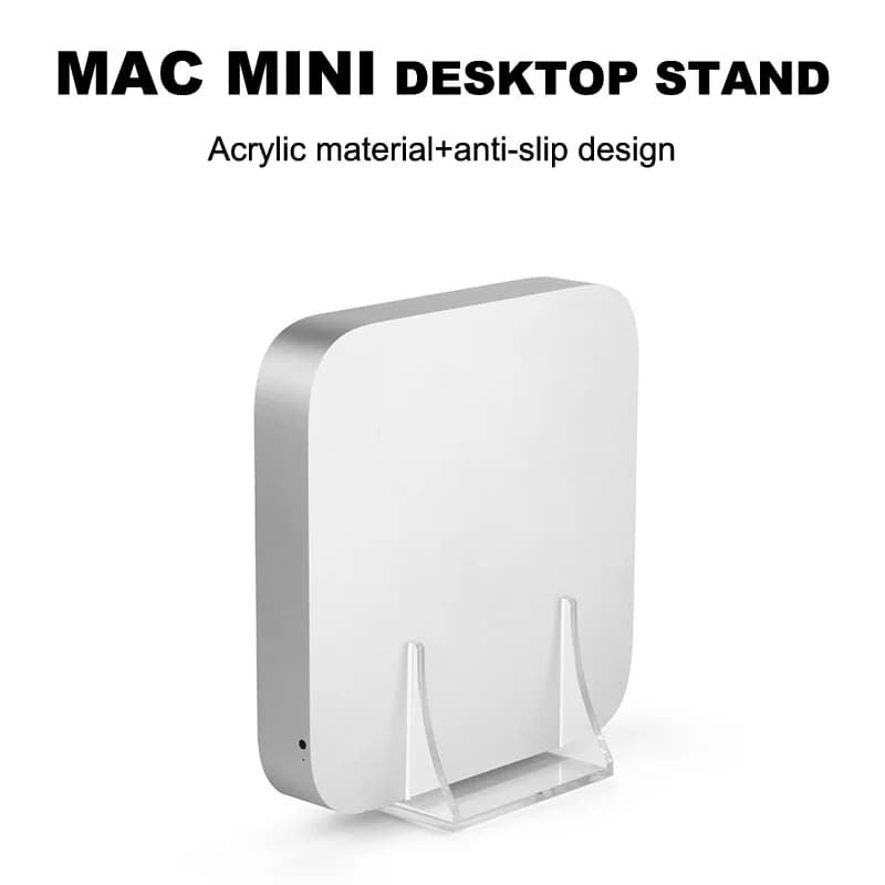 Supporto verticale in acrilico trasparente Staffa di archiviazione da tavolo Router TV box Supporto da tavolo Supporto antiscivolo per Mac Mini 2010-2020