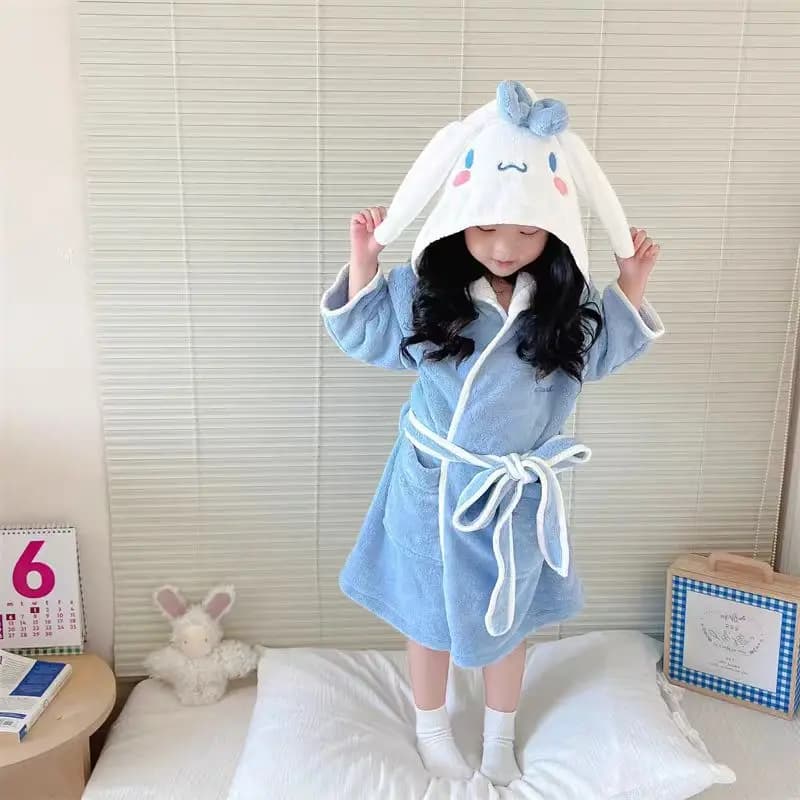 Cinnamoroll My Melody Kawai Girl Night Shirt Long Style Baby Diaper Sanrio Kuromi Cartoon Bathrobe Gift Cute Birthday Gift