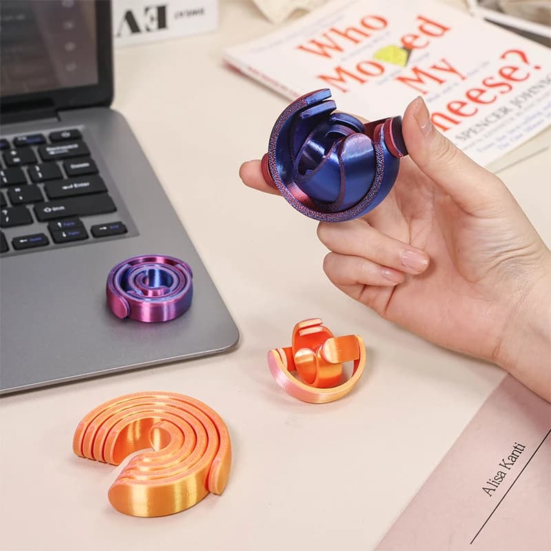 Giocattolo Antistress a Spirale Stampato in 3D, Girevole, per Alleviare lo Stress e l'Ansia, Regalo Sensoriale per Adulti, Spinner per Decompressione