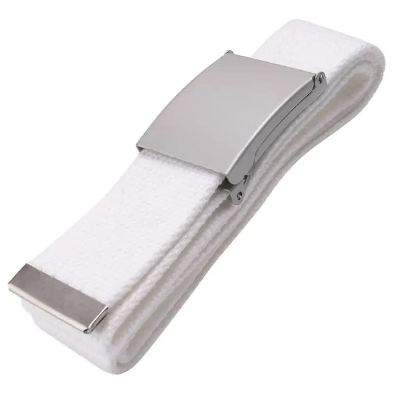 A18P-Canvas Cotton White Belt Belts Textile Ribbon Belt