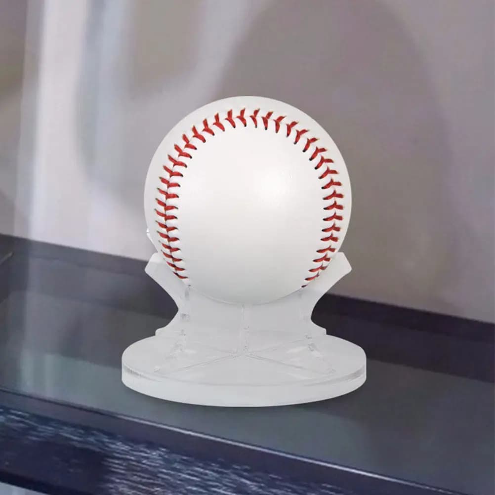 3Pcs Sport Ball Display Stand Baseball Holder Acrylic Rack Non-Slip Tennis Softball Golf Ball Display for Home Office Showcase