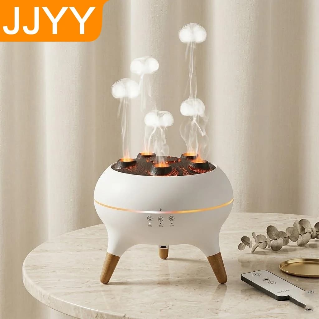 Umidificatore Silenzioso a Nebbia Fredda, Diffusore di Aromi a Forma di Medusa, 7 Colori, Spegnimento Automatico, 28dB, per Camera da Letto e Arredamento Casa
