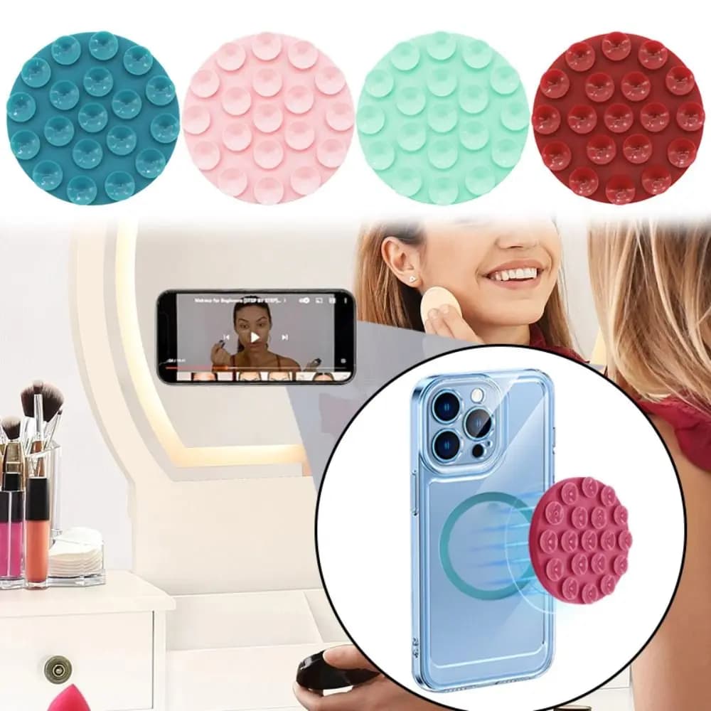 Supporto per telefono con ventosa magnetica Custodia per telefono con ventosa in silicone Supporto per supporto per telefono con doccia a specchio a mani libere