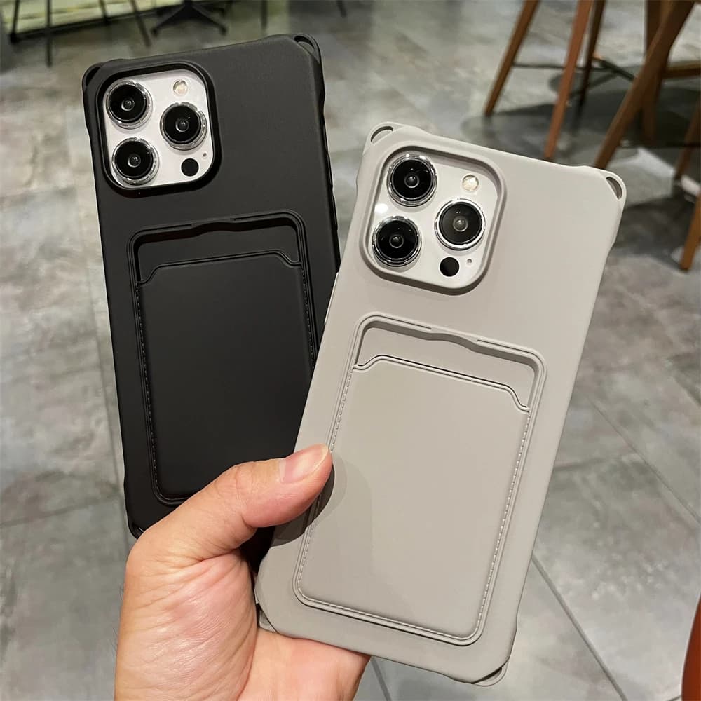 Custodia per telefono Candy Color con porta carte per iPhone 13 12 11 Pro Max Mini 8 7 6 6s Plus, protezione anti-caduta, cover posteriore morbida in silicone