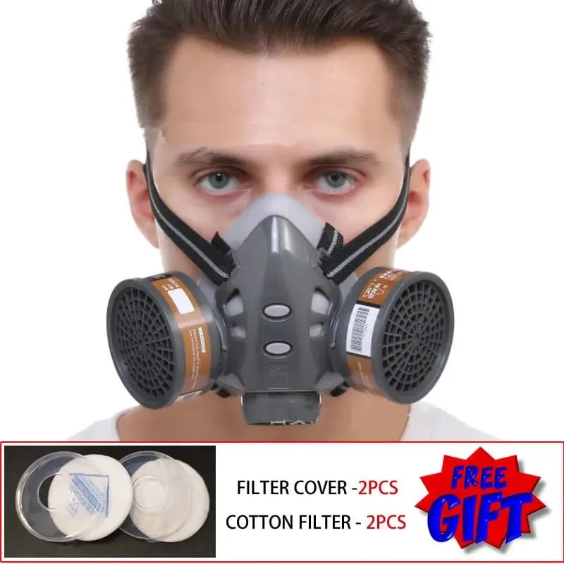 Half Face Breather Dustproof Gas Mask Double Filters Home Emergency Survival Safety Anti-slip for protective masks for factory industry