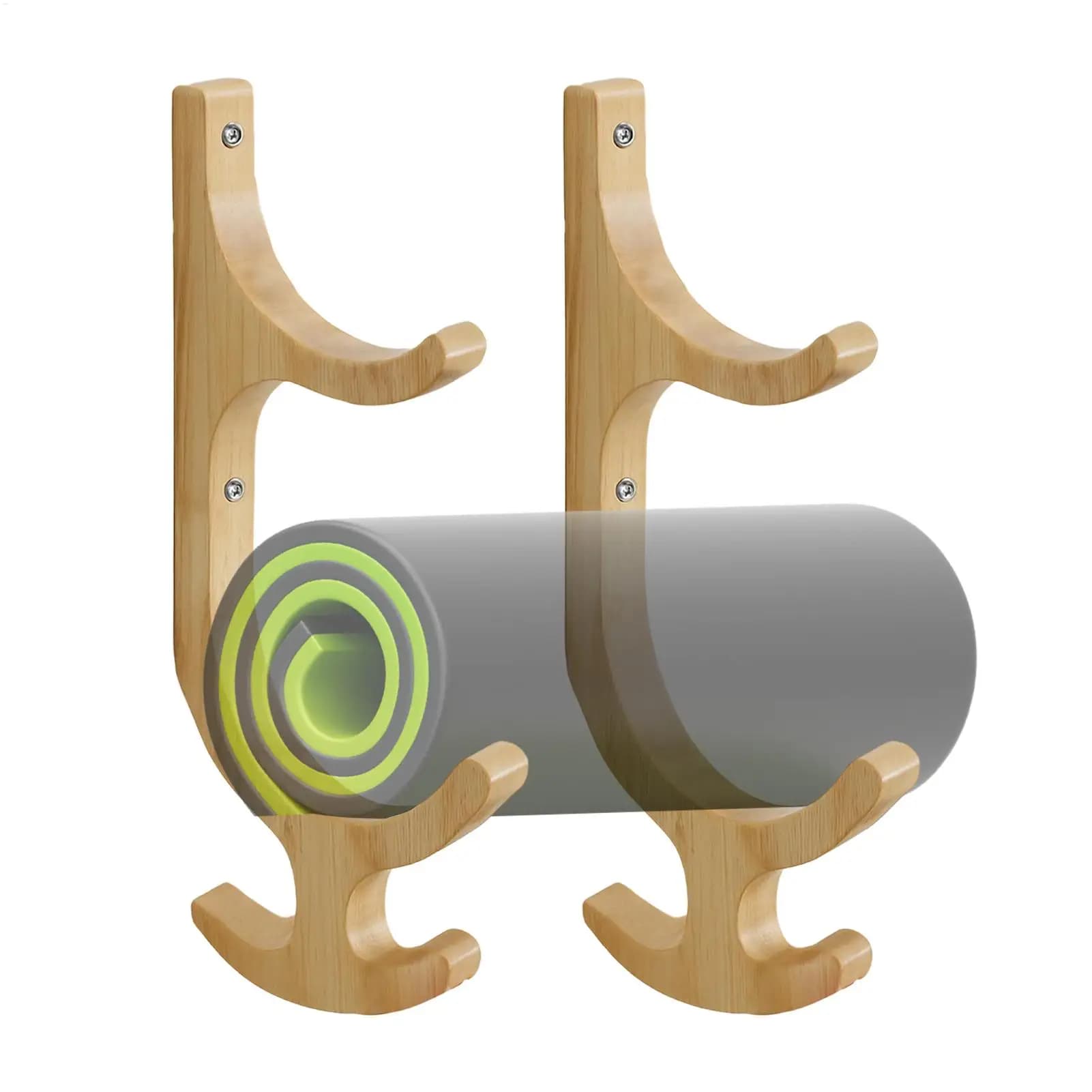 Yoga Mat Holder Wall Mount Storage Rack Multifunctional Organizer for Fitness Hoop Resistance Band Jump Ropes Gym Living Room
