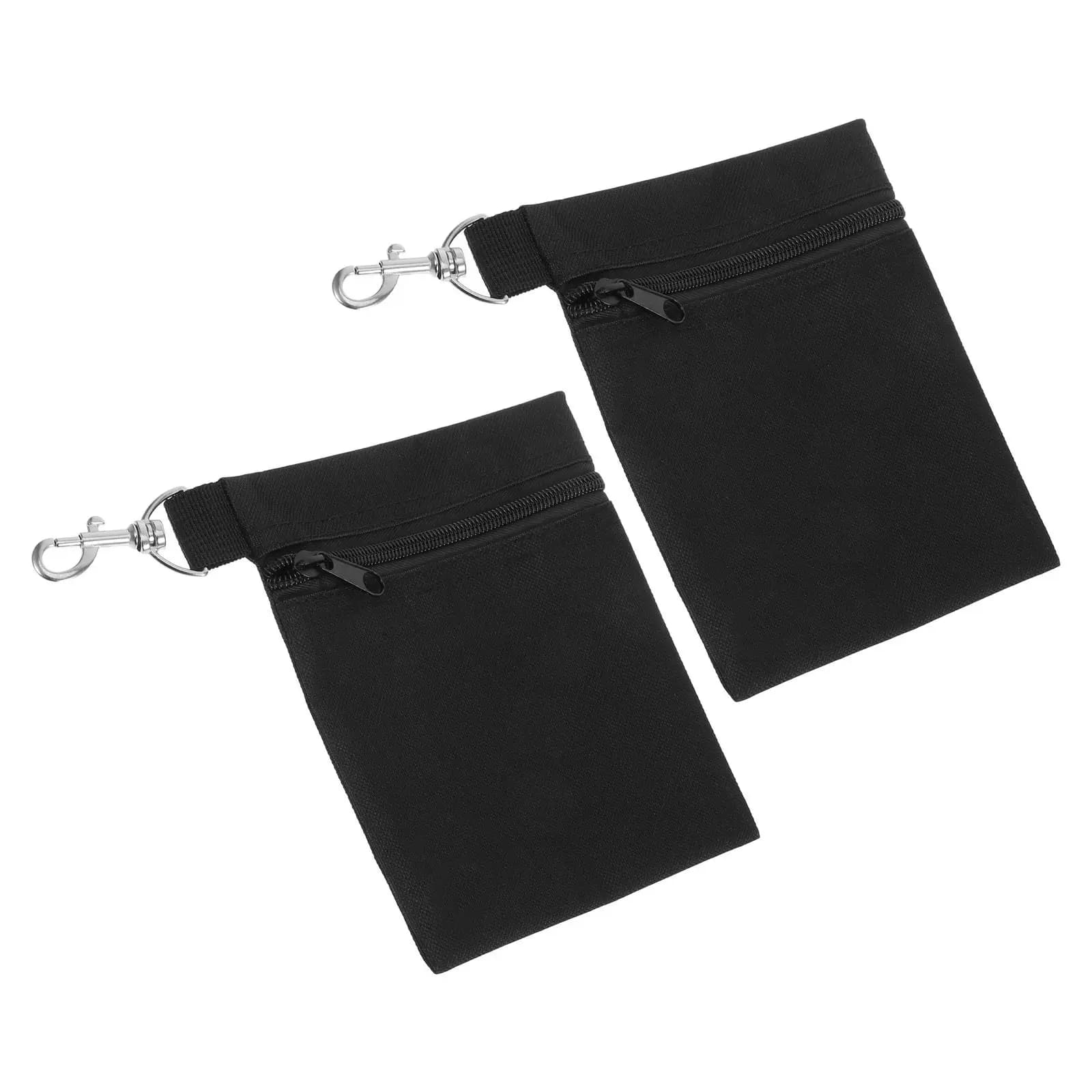 2 Pezzi Sacchetto Porta Tee da Golf in Nylon Leggero e Robusto con Chiusura a Cerniera e Clip Girevole a Moschettone, Borsa da Cintura per Tee e Marcatori di Palline