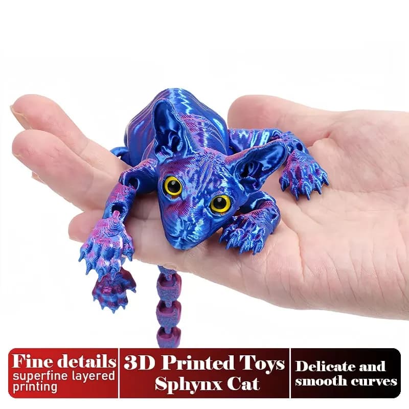 Gatto stampato in 3D Gatti mobili multi-giunti realistici Figure Home Office Decorazione scrivania Regali Giocattolo per bambini, ragazzi e ragazze