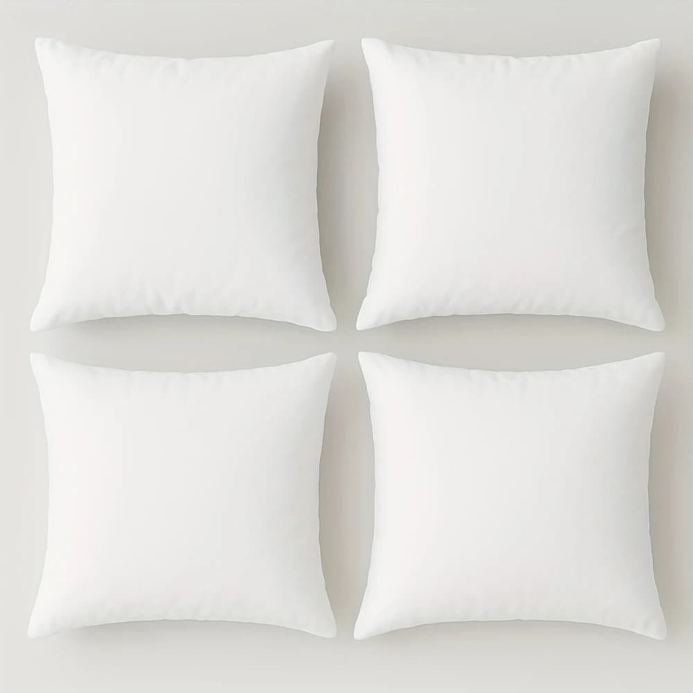 Fodera per cuscino bianca pura 4PSC, fodera per cuscino decorativa per divano, sedia, camera da letto