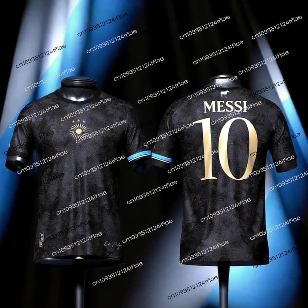 Nuova Maglia da Calcio Commemorativa Messi Edizione Speciale 2026, T-shirt Sportiva Argentina per Uomo, Kit di Allenamento Calcistico per Bambini