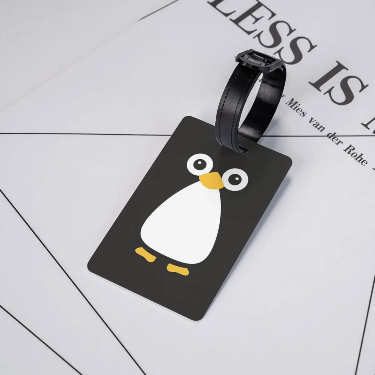 Etichette per Bagagli con Simpatico Pinguino Vettoriale, Accessori per Valigie, Etichetta per Bagaglio da Viaggio, Porta Etichetta con Nome e Indirizzo