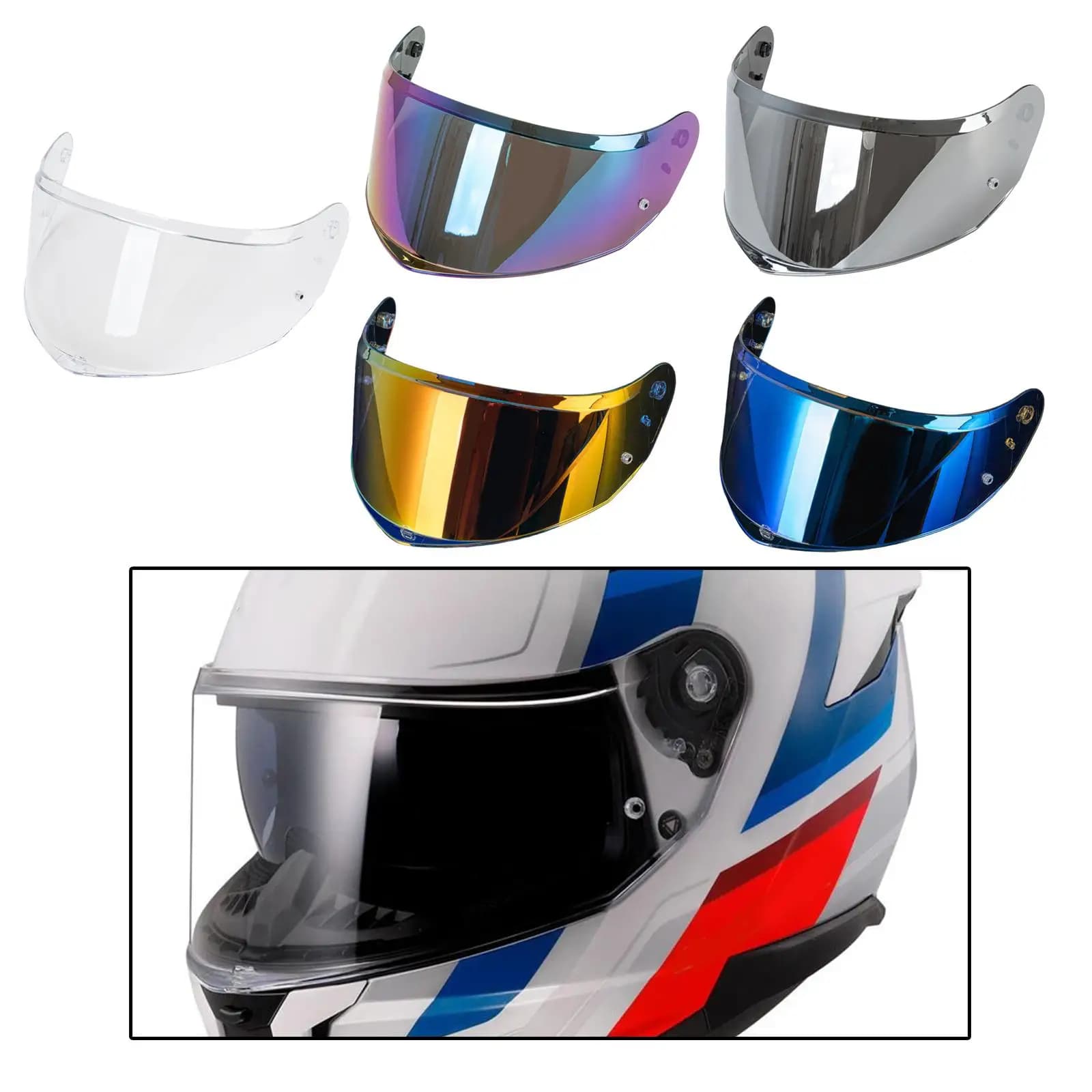 Visiera di Ricambio per Casco in PC, Visiera Ribaltabile per Casco Integrale da Moto FF808