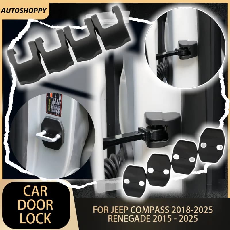 Per Jeep Compass 2018-2025 Renegade 2015-2025: Copertura Protettiva in ABS per Serratura Porta Auto, Copertura per Fermo Braccio Porta, Accessori