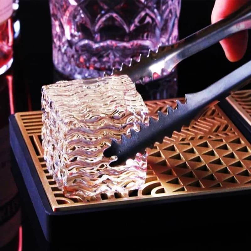 Ice Cube Design Plate Food Grade Brass Ice Stamp Mold Ice Printing Bar Bartender whisky Pressing Stamping Square Tray