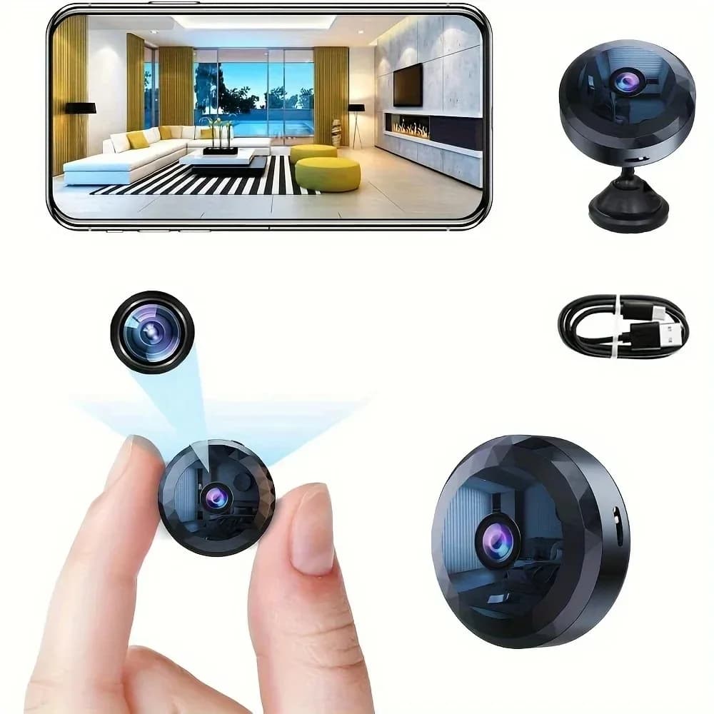 WiFi Mini Wireless Security Camera with Night Vision, Motion Detection, Rechargeable, Easy to Fit, Checkable via Home Surveillance App
