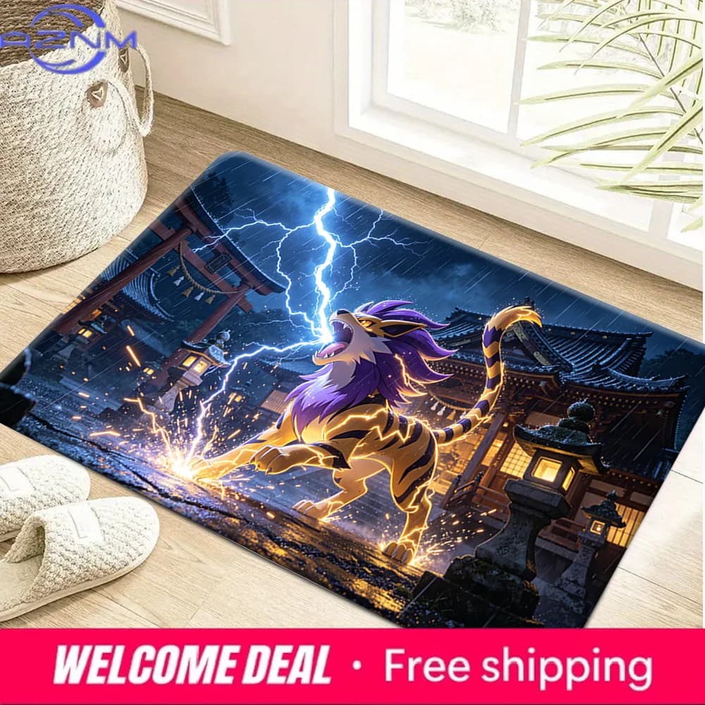 Tappetino antiscivolo con stampa Thunder Tiger Pokemon Shrine Storm