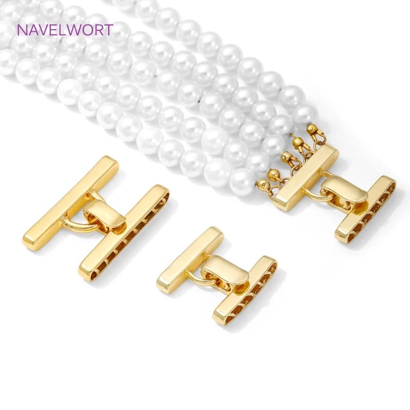 Multifile Necklace Clasp Connector for 18K gold plated pearl clasp, brass clasp closures, DIY jewellery accessories