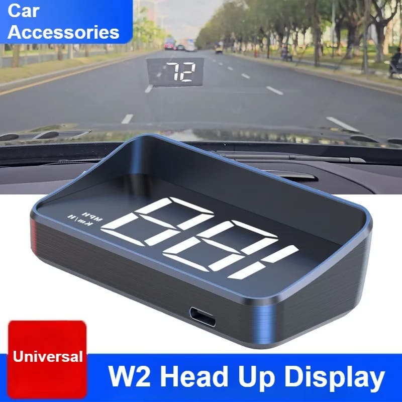 W2 HUD Car Head-Up Display for Auto Display Head-Up Digital GPS HUD Speedometer USB Cable Plug and Play Automatic Brightness