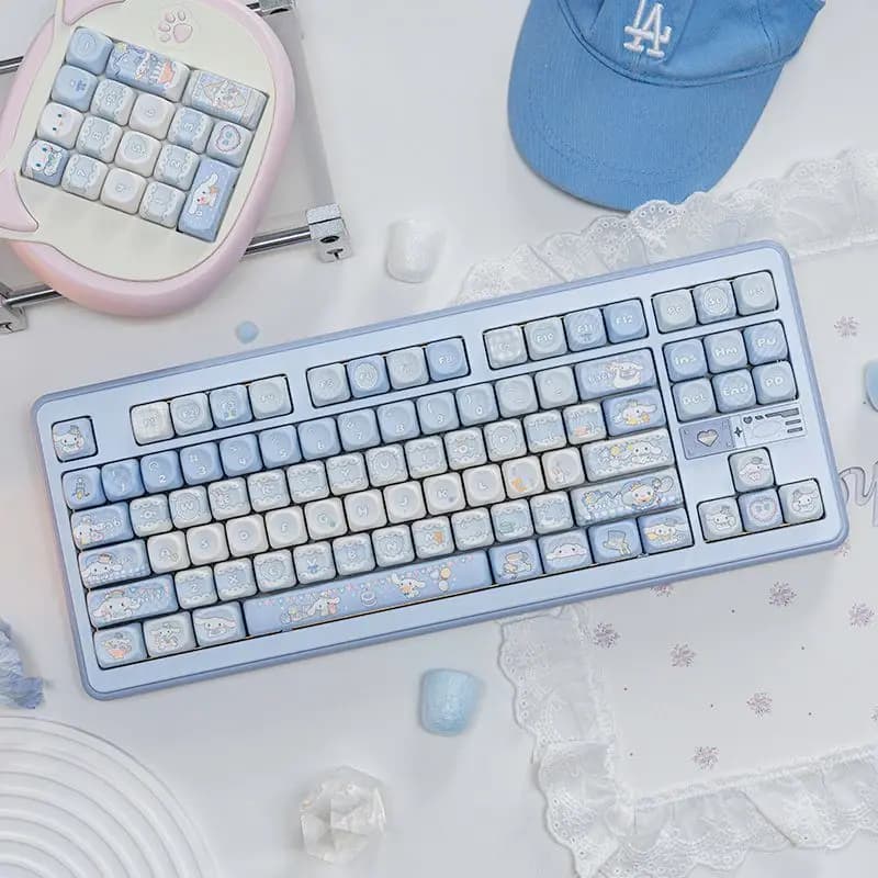 Keycaps Anime Sanrio Cinnamoroll Clouds Carini in PBT con Sublimazione su Cinque Lati, Profilo MOA per Tastiera Meccanica, Kawaii, Nuovo Regalo 2026
