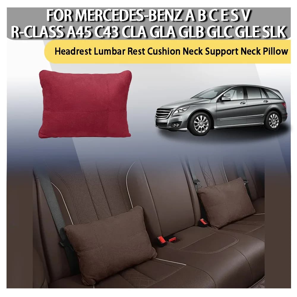 Cuscino di Supporto Lombare e Cervicale per Poggiatesta Auto Mercedes-Benz Classe A B C E S V R, A45, C43, CLA, GLA, GLB, GLC, GLE, SLK