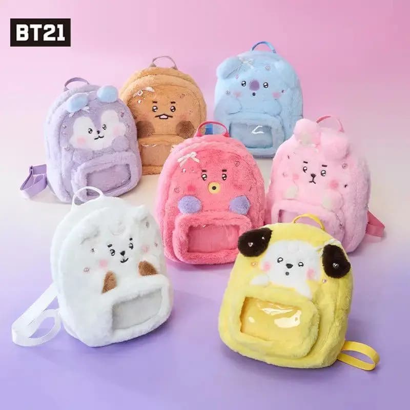Zaino in peluche BT21, simpatico personaggio dei cartoni animati, kawaii, per ragazzi e ragazze, borsa portaoggetti, itabag, articoli per fan, merchandising anime, vendita all'ingrosso.