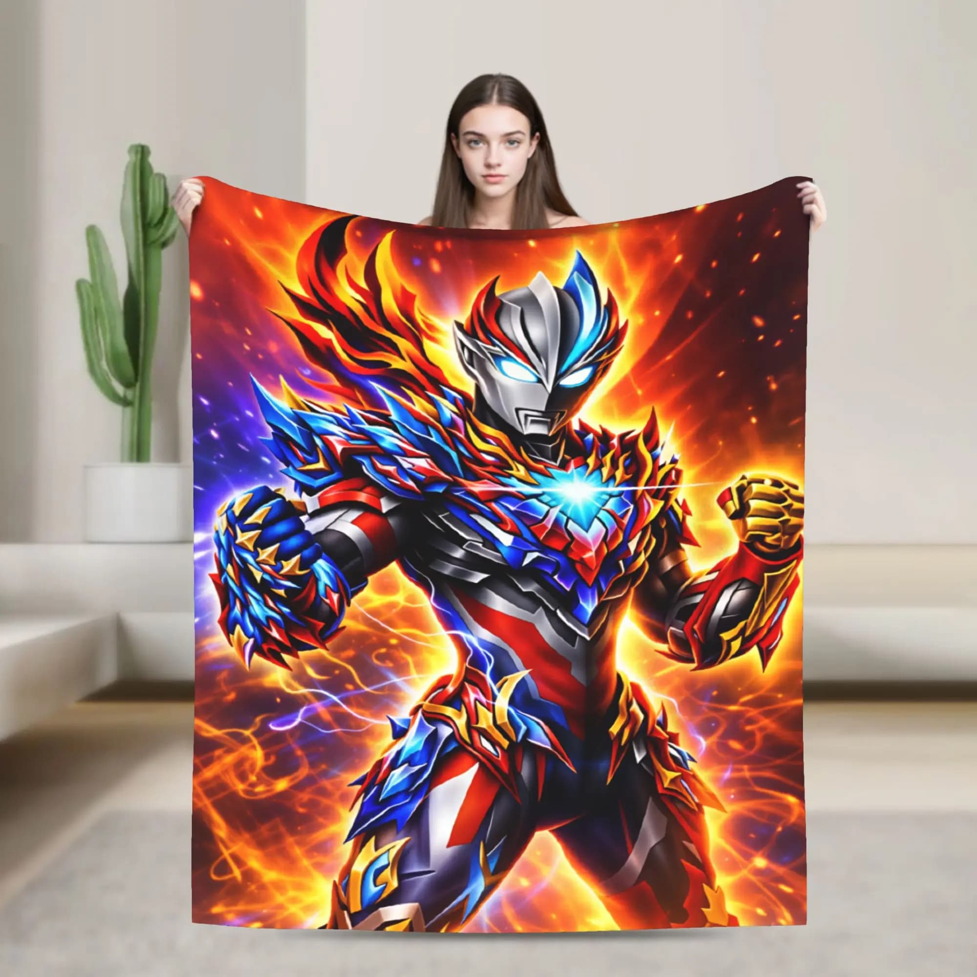 2026 New Ultraman Zero Blankets Warm Soft Fluffy Plush Throw Blanket For Couch Chair Travel Office Flannel Bedspread Bed Cover