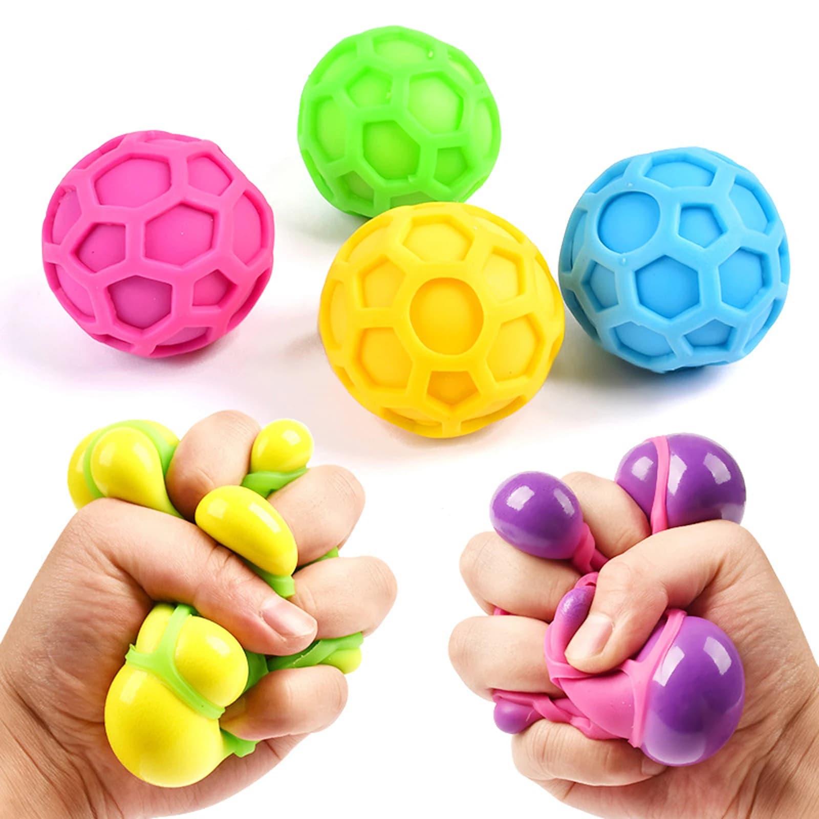 Palla da tennis colorata in pasta modellabile, giocattolo educativo per giovani, divertente palla antistress da schiacciare, regalo squishy per alleviare lo stress