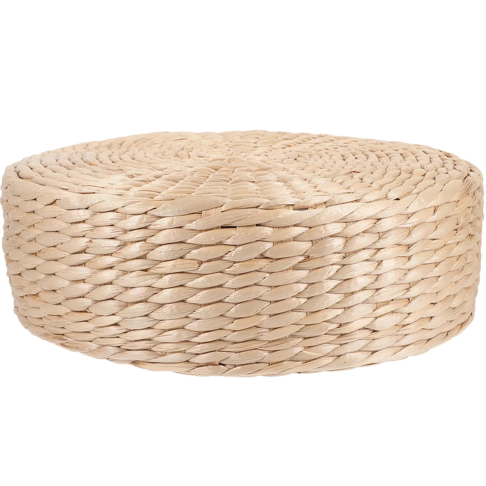 Cuscino da Pavimento Rotondo in Paglia Intrecciata, Tappetino Naturale Fatto a Mano per Meditazione, Yoga, Camera da Letto, Soggiorno, Picnic