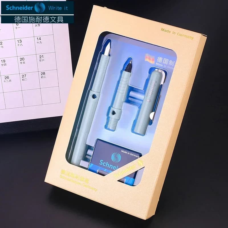 Confezione regalo penna Schneider BK400 Borsa per inchiostro a doppia punta Doppia penna Pratica Studente Penna per ufficio aziendale Penna firma Penna con punta F da 0,5 mm