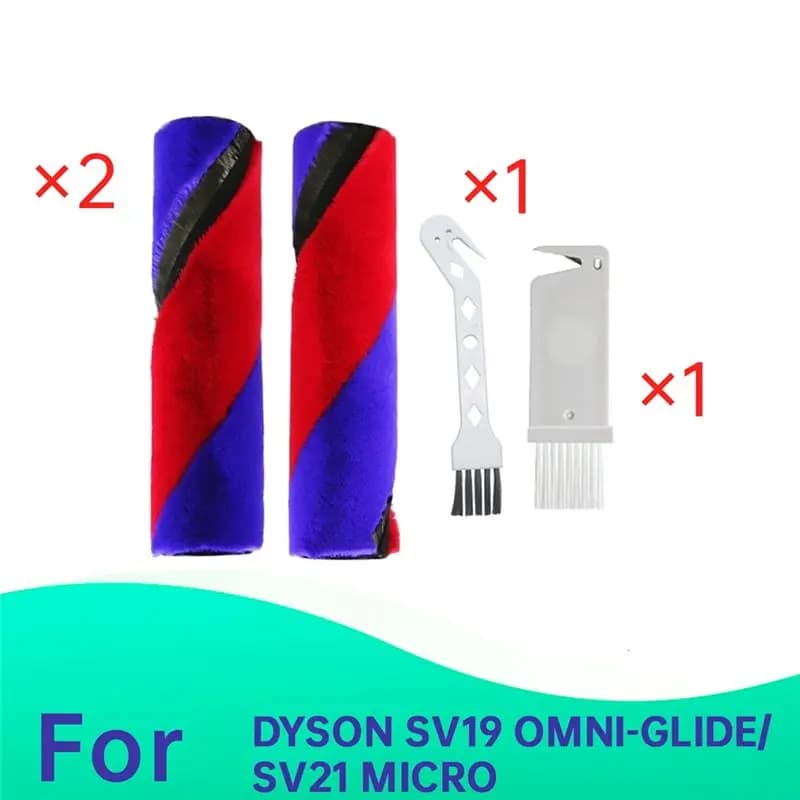 A70Z Fafa】2PCS Roller Brush For DYSON SV21 MICRO/SV19 OMNI-GLIDE Vacuum Cleaner Double Roller Brush Soft Velvet Roller Brush