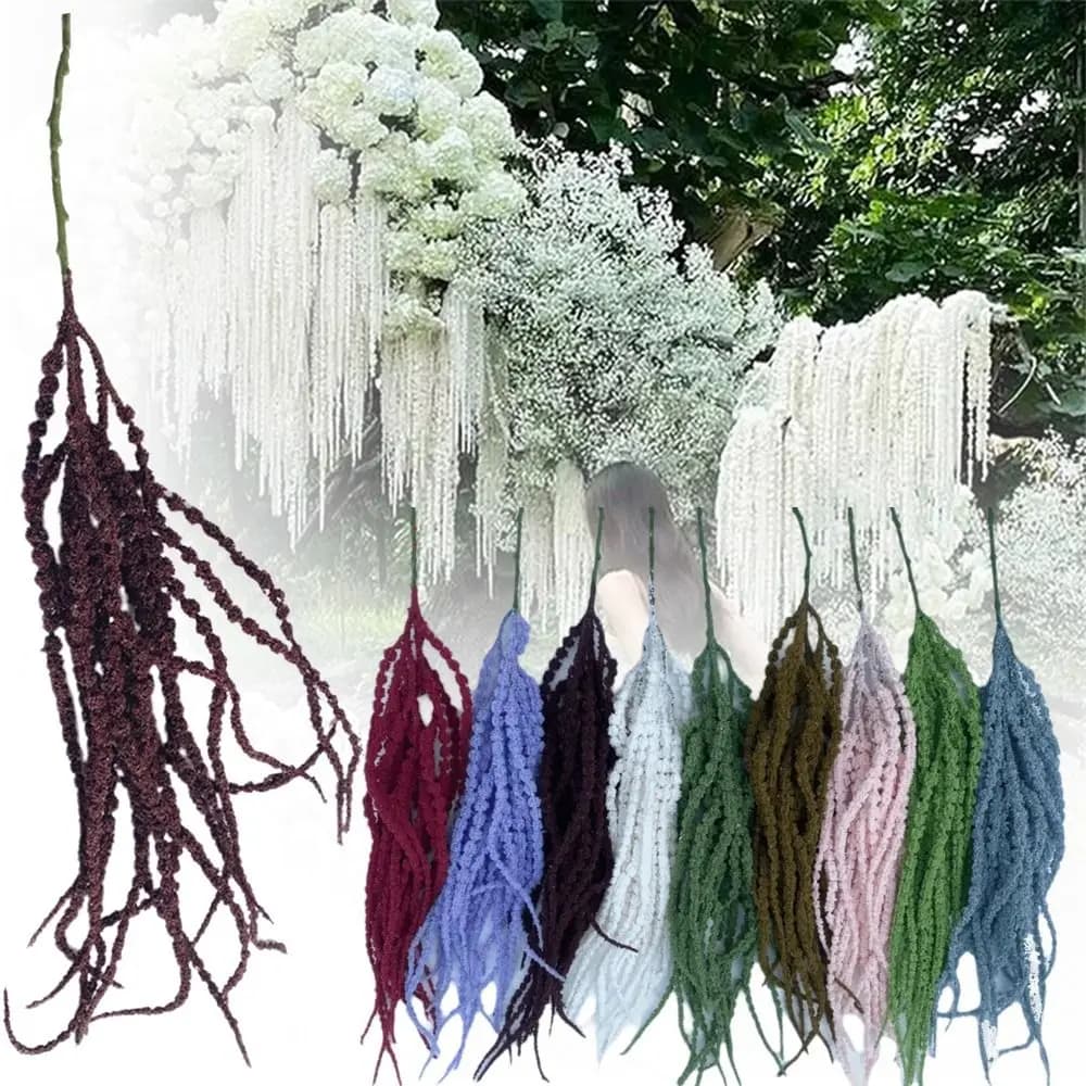 Multicolor Artificial Hanging Plant Ornament Foam Hanging Long Tassel Flower Photo Props Accessories Artificial Hanging Plant