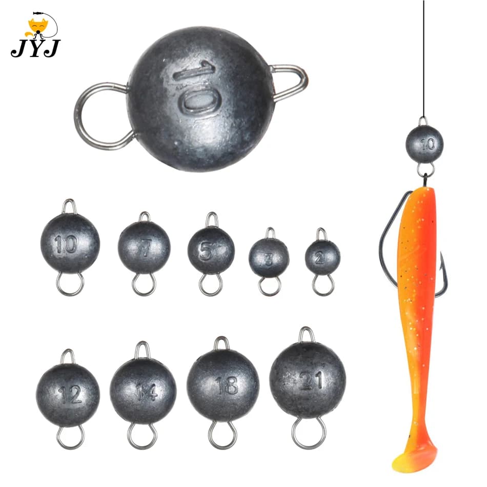5 pz 2g-18g peso di pesca Sinker Jig Head Deep Water Bullet peso con girevole Round Ball platine accessori per attrezzatura da pesca