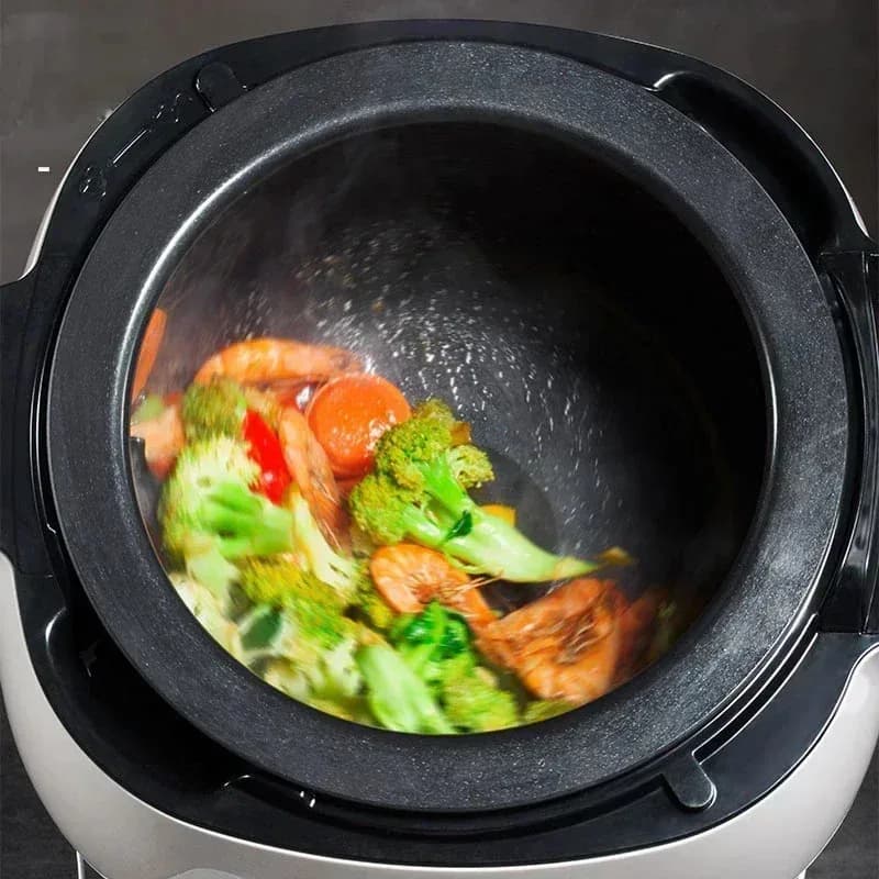 Wok Elettrico Intelligente Automatico 2000W 2025 - Macchina Multifunzione Antiaderente per Frittura e Cottura Domestica 2