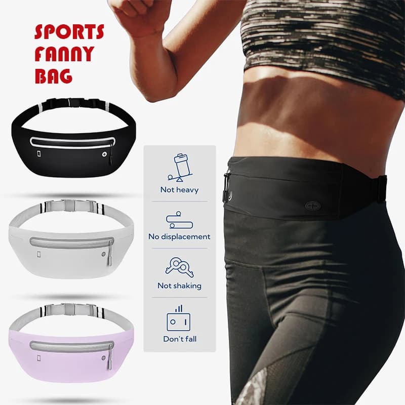Marsupio Sportivo Porta Telefono per Esercizi, Cintura Sottile da Corsa con Tasca, Borsa da Vita Regolabile Resistente al Sudore per Uomini e Donne, per Allenamento