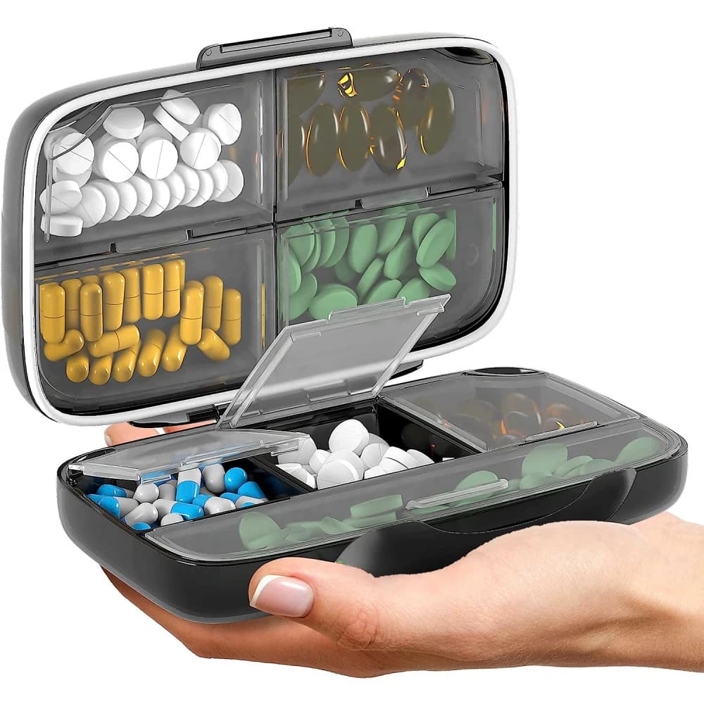Waterproof Pill Organizer, Large Folder, Pill Dispenser, Integrator Container, Portable, Jumbo Size