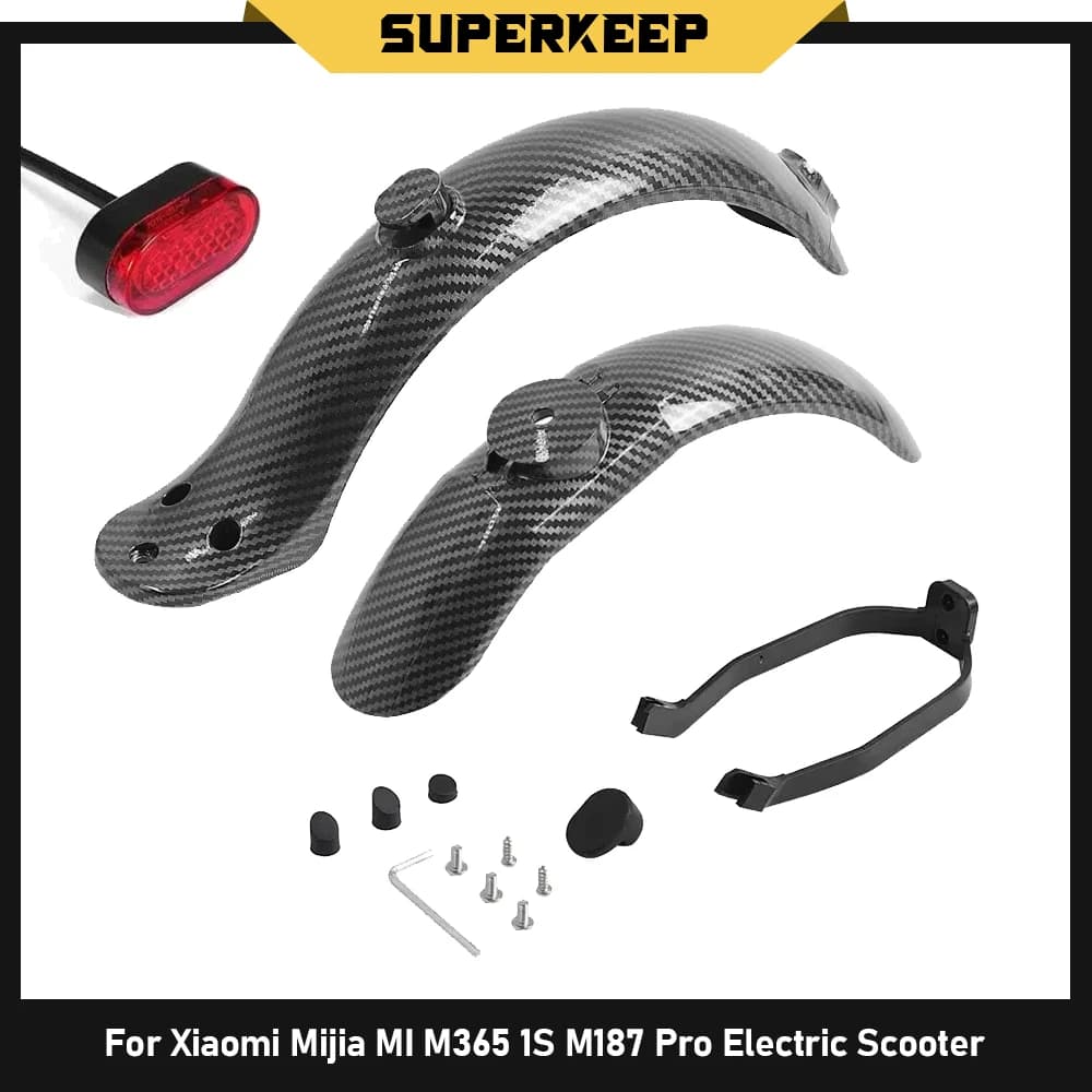 Pneumatico Splash Parafango In Fibra di Carbonio Staffa di Protezione Parafango Posteriore per Xiaomi Mijia MI M365 1S M187 Pro Scooter Elettrico Fanale Posteriore Parte