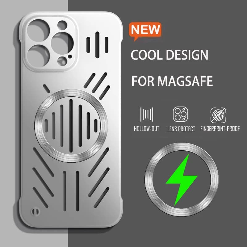 Custodia magnetica per telefono con dissipazione del calore per iPhone 17 16 15 14 13 12 11 Pro Max Air per copertura rigida per PC con ricarica wireless Magsafe