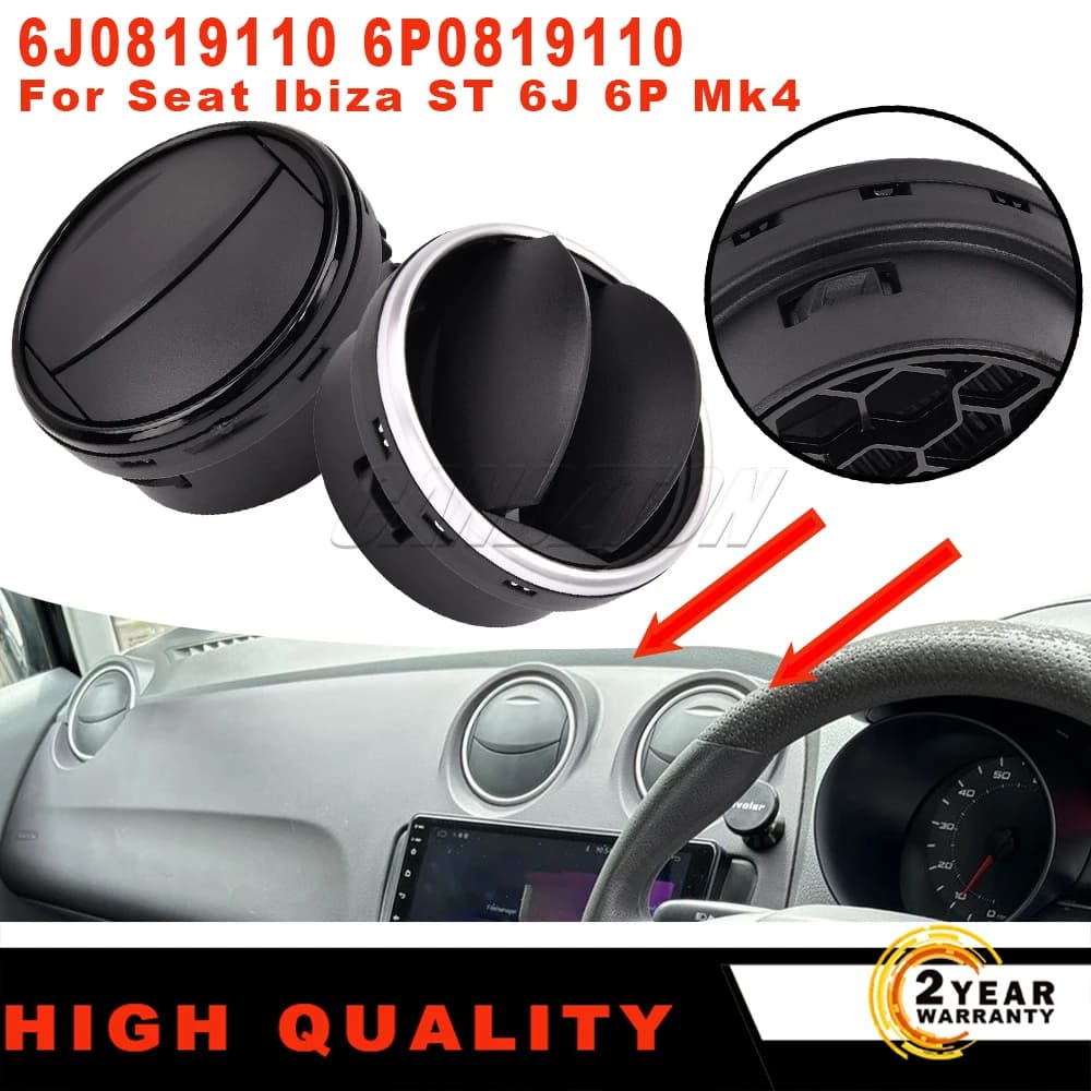 New Front Dashboard Air Vent AC Grille Diffuser Surround Black/Silver 6J0819110 6P0819110 For Seat Ibiza ST Mk4 car accessories