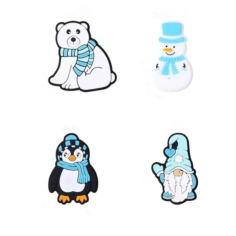20pcs Silicone Beads Christmas Focus Beads Food Grade Silicone Baby Teether Beads DIY Pacifier Chain Jewelry Accessories