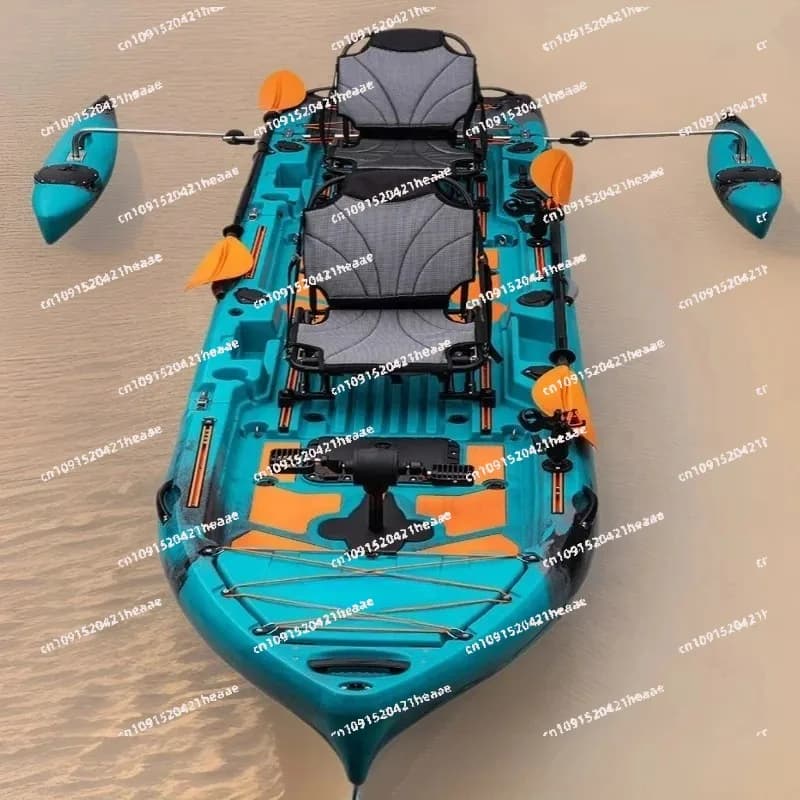 Kayak a Pedali Impermeabile a 3 Moduli per 2 Persone, Ideale per Pesca e Sport Acquatici, Design Top per Nautica, Surf e Turismo