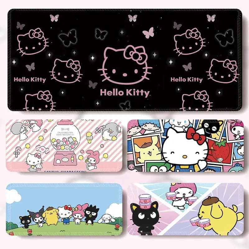 Tappetino per Mouse Grande Stile Cartone Animato Sanrio Hello Kitty, Carino Tappetino da Scrivania Antiscivolo con Bordi Cuciti per Ragazze