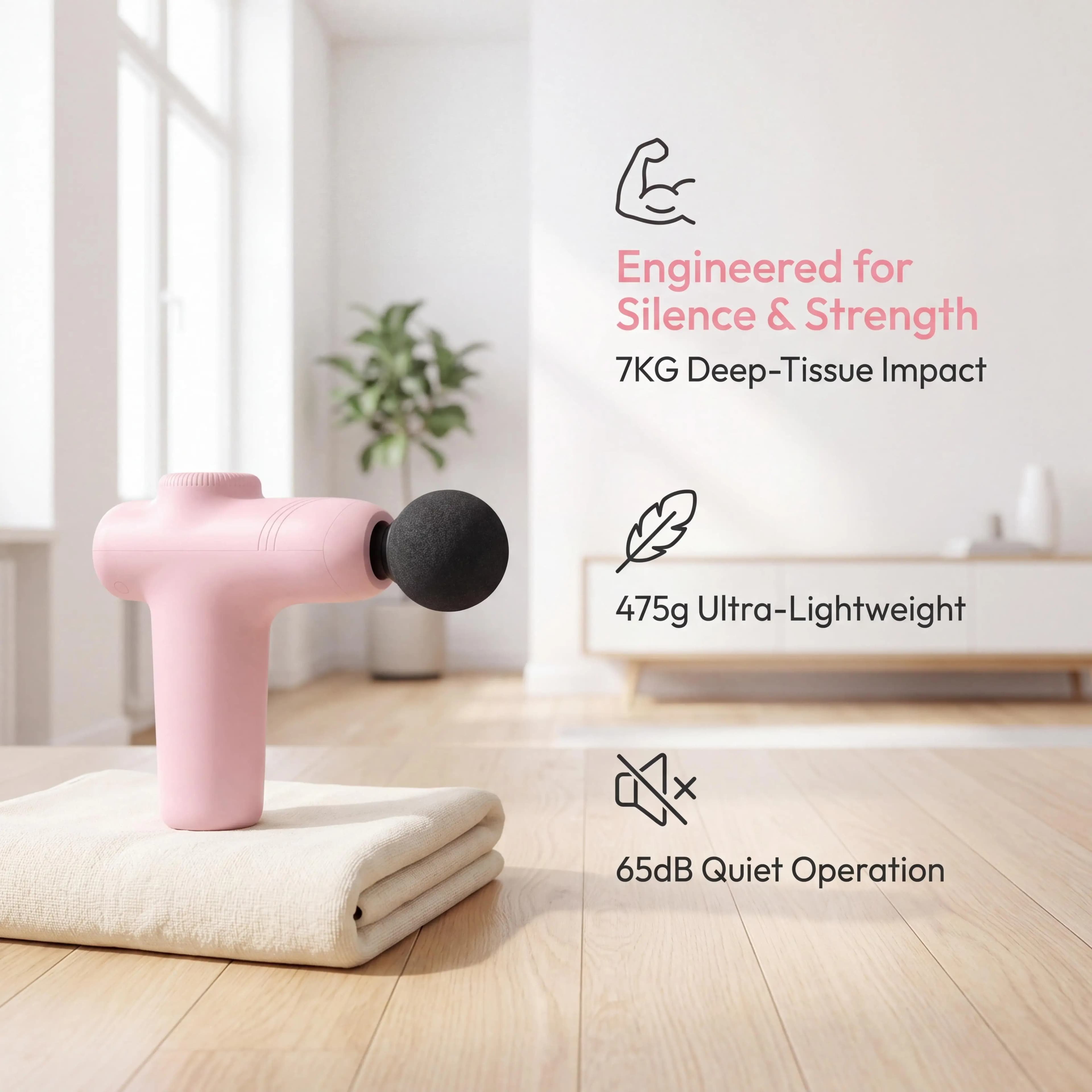 Handheld Deep Tissue Massage Gun 7KG Percussion 3000RPM Brushed Motor Type-C Charge for Gym Massage Room Relax Muscle Pain