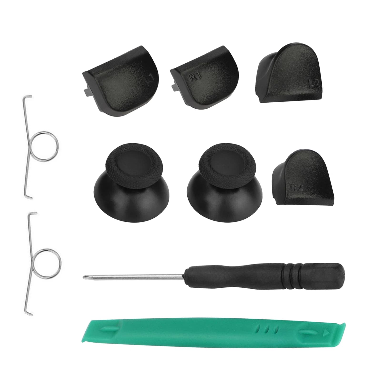 10-IN-1 Pulsanti di Impugnatura del Pollice Kit di Strumenti Per Sony PS5 V1 DualSense Controller Accessori di Plastica Nera Sostituire Riparazione Gamepad parti