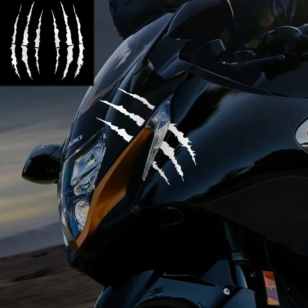 1PC Monster Claw Scratch Adesivi moto per strisce laterali serbatoio casco Decalcomanie in vinile Decorazione impermeabile corpo faro auto