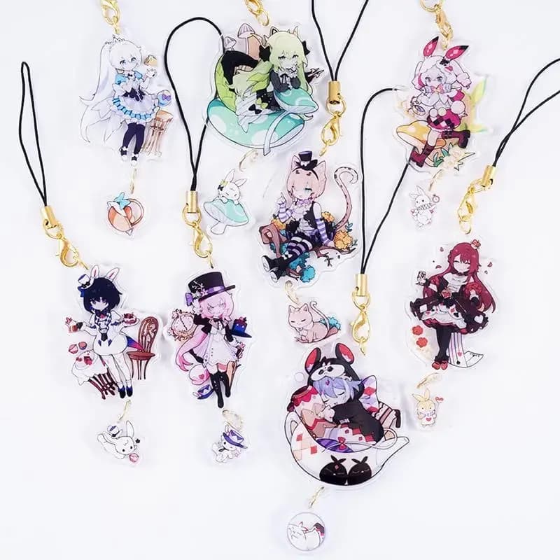 Honkai Impact 3rd Elysia Childlike Wonderland portachiavi in acrilico per IPhone/Xiaomi/Huawei custodia per cellulare Cover per portachiavi Hang