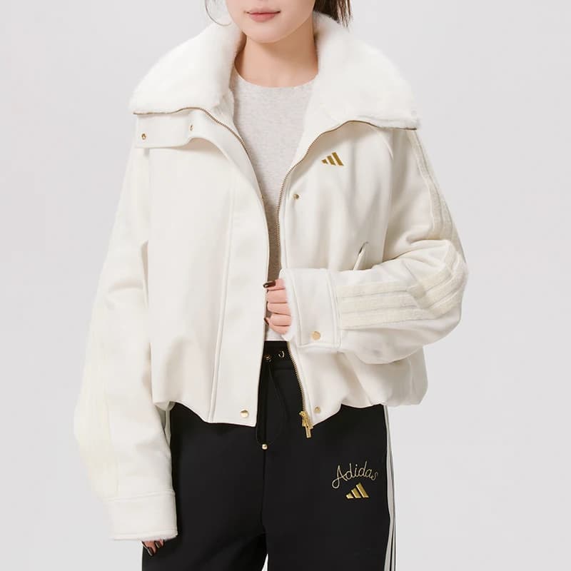 Adidas Women's Sportswear Fashionable Knitted Jacket Outdoor Travel Windproof Casual Jacket Kh2662